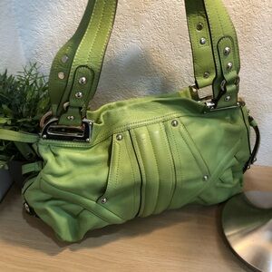B. Makowsky Green Satchel and Dust Bag